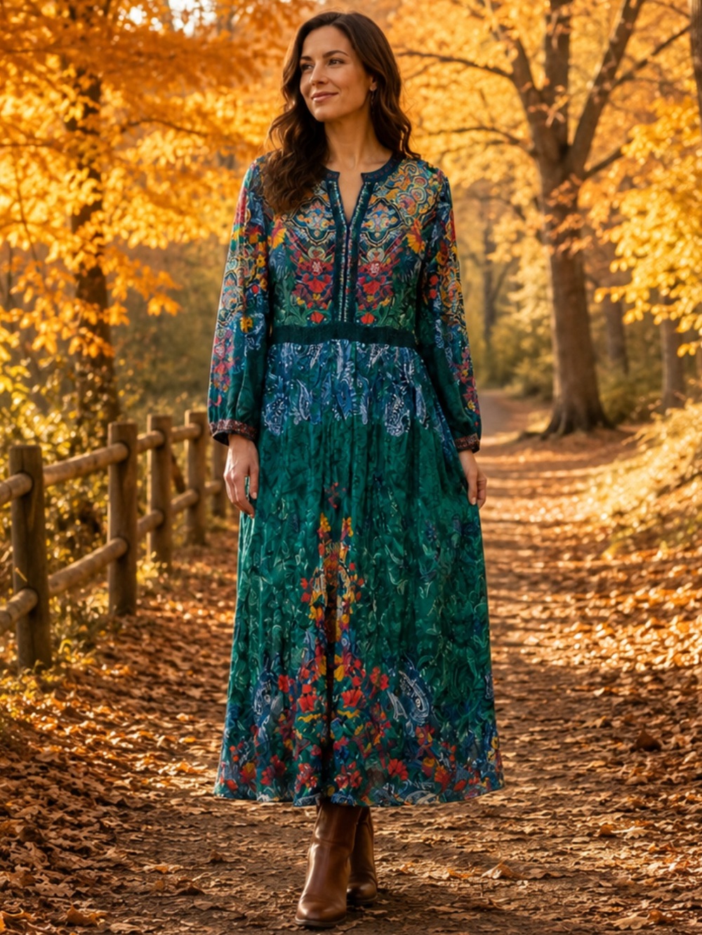 John Mark Boho Embroidered Floral Maxi Dress medium Hippie cottagecore